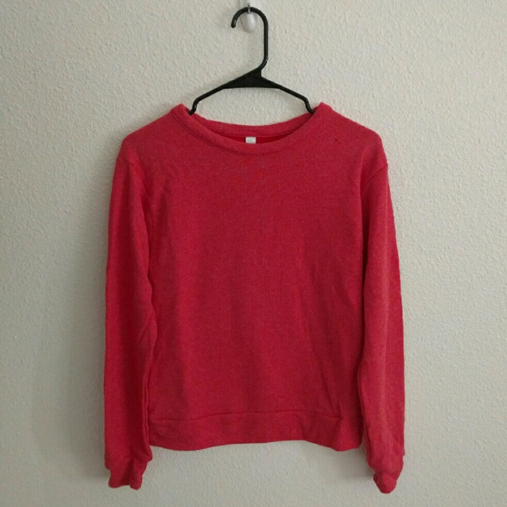 American Apparel - Pink/Red Crewneck Sweatshirt XS